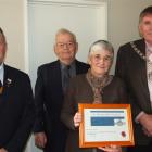 Dunedin RSA president Alan Goding (left), Justin and Barbara Wilson and Clutha Mayor Juno Hayes ...