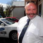 Dunedin Taxi's Jim Coxon stops briefly in Dunedin on his promotional trip down the length of the...