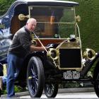 Dunedin veteran car enthusiast Rolly Bell prepares his 1912 Model T Ford Otago Daily Times...