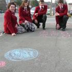 Dunstan High School pupils (from left) Clara Pau (18), Emily Campbell (18), Blake Luff (17), and...