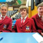 Dunstan High School pupils India O'Donnell-Fluit (13), Harry Johnston (13) and James Moore (14)...