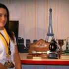 Earnscleugh teen Kensa Randle (15) with some of the gold medals and trophies she recently won...