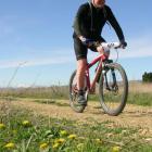Ed Taylor, of Wanaka, enjoys a ride on the rail trail. Photo by Marjorie Cook.