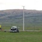 Emergency services work at the scene of a double fatality on the Ida Valley-Omakau Rd near...