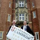 Emeritus Prof John Barsby (left), president of the Otago Cambridge Society, and Emeritus Prof...