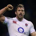 England captain Chris Robshaw celebrates defeating France in their Six Nations rugby match at...