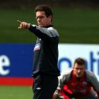 England manager Fabio Capello points during a team training session, this week. England will play...
