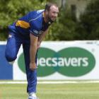 English import Darren Stevens bowls for Otago in its one-day clash against Auckland in Oamaru...