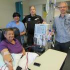 Enjoying a catch-up at the Dunedin Hospital Dialysis Unit this week are (from left) patient Kay...