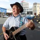 Entertainer Franc Humphries, of Dunedin, busks in Moray Pl, Dunedin, yesterday. Photo by Gerard O...