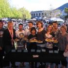 Entrants in the inaugural "Southland Sushi" (cheese roll) competition at Earnslaw Park yesterday...