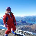 Eva Small (then 3) hiked up to Treble Cone's Summit with her dad Geoff. Photo by Geoff Small.
