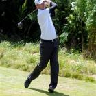 Eventual winner Brent McEwan tees off at the ninth hole during the Otago strokeplay championships...