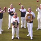 Fairfield bowlers (from left) Ken Walker, Alex Denniston, Dave Marsh, Tony Millar, Blair...