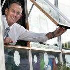 Fairfield School principal Andy Larson looks out the window of one of the school's four...