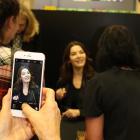 Fans queue as Nigella Lawson signs cookbooks at  Paper Plus in the H&J Smith  store at...