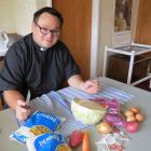 Fasting for charity . . .  The Reverend Ivica Gregurec is only  able to eat this food (worth $11...