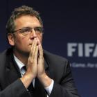 FIFA secretary general Jerome Valcke listens to questions during a press conference in Zurich as...