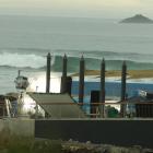 Film crew at work at Dunedin's St Clair Salt Water Pool. Photo by Peter McIntosh.