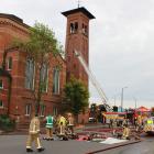 Fire crews were called to the First Presbyterian Church about 5.40am. Photo: Allison Beckham