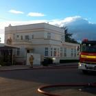 Firefighters attend a fire at  the Centennial Milk Bar in Ranfurly last night. Photo by Amie Pont.