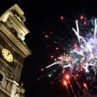 Fireworks at this year's New Year's Eve party in the Octagon. Photo by Gerard O'Brien.