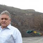 Saddle Views Estate Ltd director Calvin Fisher at the quarry on Jaffray  Hill. Photo by Gerard O...