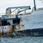 Fishermen haul toothfish out of the Southern Ocean from the MV Kunlun. Photo / NZ Defence