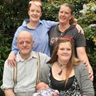 Five generations of the George family (front, from left) John George (86), great-great-grandson...