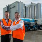 Fonterra's Canterbury operations manager Richard Gray (left)  and director logistics network...