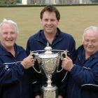 Forbury Park Bowling Club winners of the Open Triples (from left) Ross Munro, Brendon Hollander...