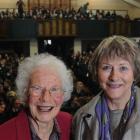 Former Columba College pupils Honor McKellar (left) and Elspeth Sandys returned yesterday, to be...