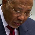 Former Liberian President Charles Taylor waits for the start of a hearing in Leidschendam, near...