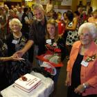 Former Otokia School pupils (from left) Anne McLeod (70), Jessie Irving (93), Adrian Irving (70)...