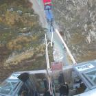 Former Springbok captain Bob Skinstad leaps from the 134m AJ Hackett Nevis Bungy in Queenstown...