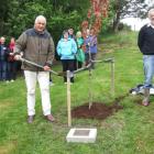 Founding member Graham Lyman plants a tree marking 50 years of Christian Youth Camps (CYC) at...