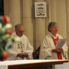 Fr John Harrison and the Roman Catholic Bishop of Dunedin, the Most Rev Colin Campbell, officiate...