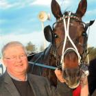 Franco Emirate and his Dunedin owner Russell Nieper after his win in the Harness Jewels on...