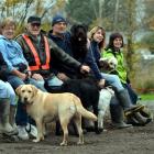 Friends of East Taieri Dog Park members (from left) Vicki Crowther, of Mosgiel, Carol Middleditch...