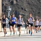 From left: Harrison Dean, Matt Harris, Peter Meffan, and Joshua Baan lead the pack across the...
