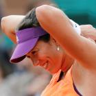 Garbine Muguruza enjoys a moment on her way to victory over Serena Williams. REUTERS/Jean-Paul...