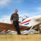 Gary Montagu with his Corby Kestrel kitset aeroplane at the Taieri airfield. Photo by Christine O...