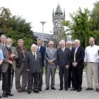 Gathered at the University of Otago yesterday are these holders of the Rutherford Medal, the...