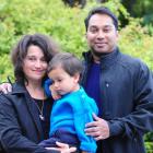 Gautam Ghosh and wife Ceilia Novero with son Emilio Kumar (2) at their Roslyn, Dunedin, home...