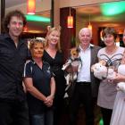 Geoff Woodhouse, Helen Saunders, Jo Weir, Sir Eion Edgar holding Billy (the dog), Lady Jan Edgar...