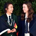 German scholarship winners Selena Ballantyne (left), of Columba College, and Edie Benny, of Otago...