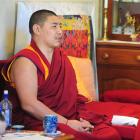 Geshe Nyima Dorjee leads prayers at the Dhargyey Buddhist Centre on Saturday during a worldwide...