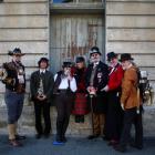 Getting ready yesterday for the Steampunk festival in Oamaru are (L-R) David Lee, of the US,...