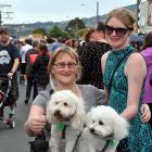 Melinda Gibbs, her dogs Sammy and Wookie, and daughter Maxine Buswell-Gibbs (17), all of Green...