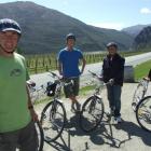 Gibbston "de Vine" cycle tour operator Greg McIntyre makes a stop at the Mt Rosa Winery in the...